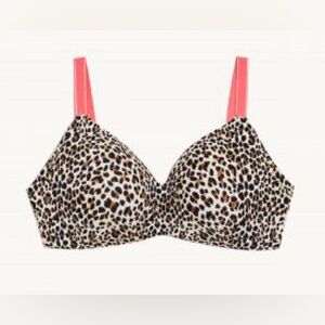 Knix x Betsy Johnson Wing women bra, pretty Kitty  Leopard Print w pink straps